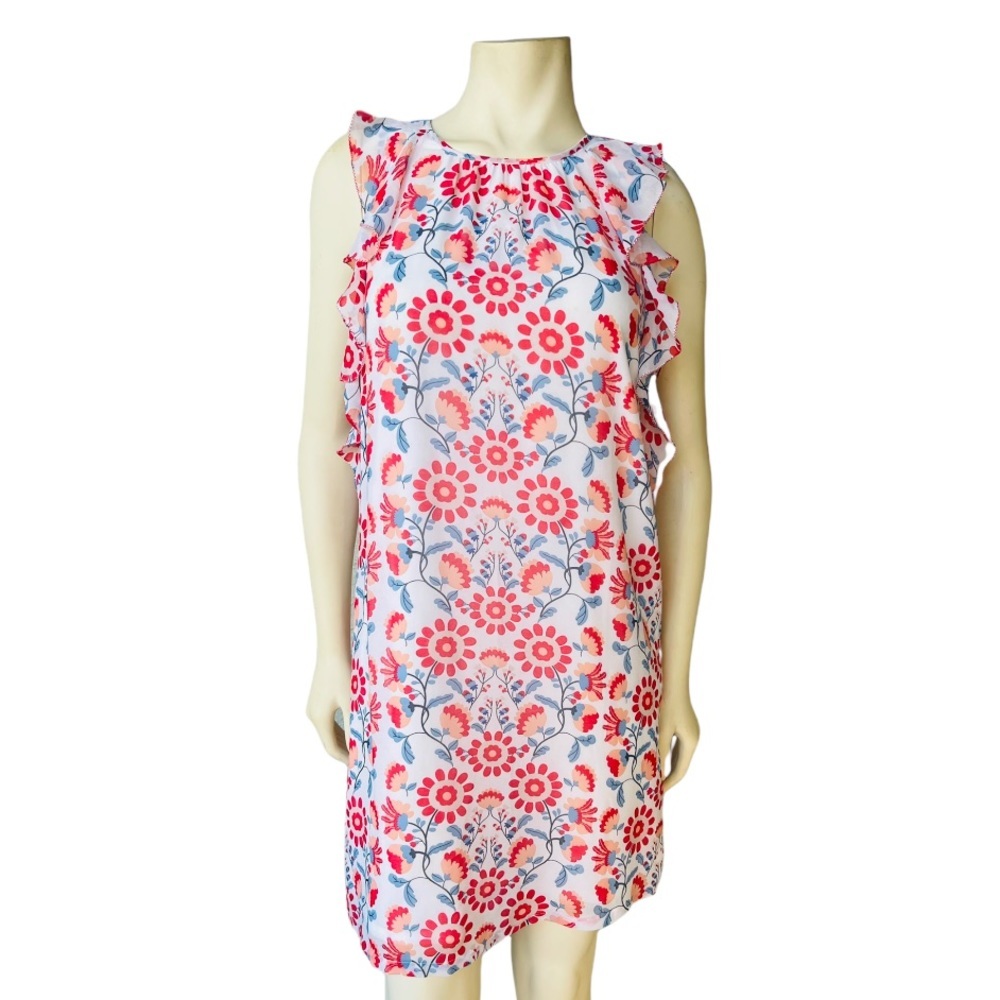 Jade Women’s Floral Ruffle Sleeve Chiffon Dress - Picture 8 of 9